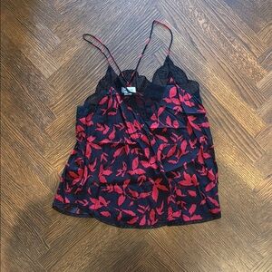 Zadig & Voltaire Noir and Rouge Lace Top